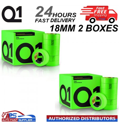 Q1 GREEN MASKING TAPE HIGH PERFORMACE - Box of 2" 18mm x 50m - FAST DELIVERY
